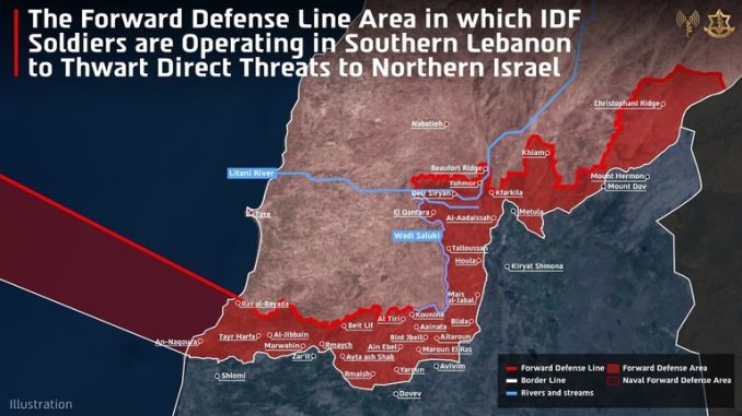 Israeli maps plan to occupy southern Lebanon