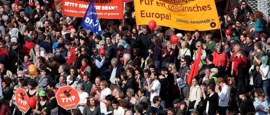 Thousands march in EU capital against austerity measures