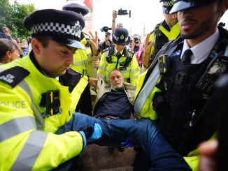 UK police fight crowds