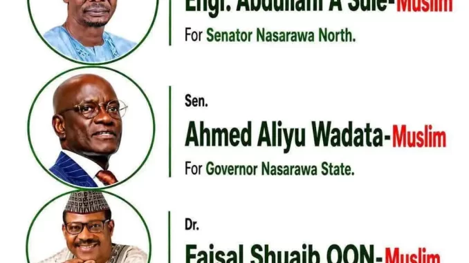 Nigerian Christians Warn of Political Exclusion as Nasarawa’s Ruling Party Selects All‑Muslim Slate for 2027